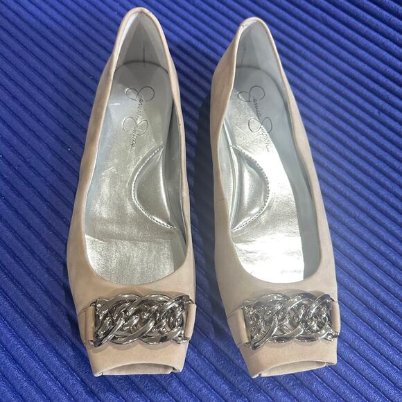 Jessica Simpson Square Peep Toe Flats 7.5 - Picture 1 of 10